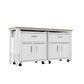 Manhattan Comfort 3-Piece Fortress Mobile Space-Saving Steel Garage Cabinet & Worktable 4.0 In White