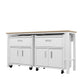 Manhattan Comfort 3-Piece Fortress Mobile Space-Saving Steel Garage Cabinet & Worktable 4.0 In White