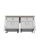 Manhattan Comfort 3-Piece Fortress Mobile Space-Saving Steel Garage Cabinet & Worktable 4.0 In White