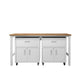 Manhattan Comfort 3-Piece Fortress Mobile Space-Saving Steel Garage Cabinet & Worktable 4.0 In White