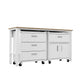 Manhattan Comfort 3-Piece Fortress Mobile Space-Saving Steel Garage Cabinet & Worktable 5.0 In White
