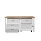 Manhattan Comfort 3-Piece Fortress Mobile Space-Saving Steel Garage Cabinet & Worktable 5.0 In White