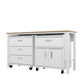 Manhattan Comfort 3-Piece Fortress Mobile Space-Saving Steel Garage Cabinet & Worktable 5.0 In White