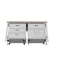 Manhattan Comfort 3-Piece Fortress Mobile Space-Saving Steel Garage Cabinet & Worktable 5.0 In White
