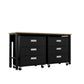 Manhattan Comfort 3-Piece Fortress Mobile Space-Saving Steel Garage Cabinet & Worktable 6.0 In Charcoal Gray