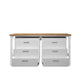 Manhattan Comfort 3-Piece Fortress Mobile Space-Saving Steel Garage Cabinet & Worktable 6.0 In White