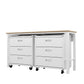 Manhattan Comfort 3-Piece Fortress Mobile Space-Saving Steel Garage Cabinet & Worktable 6.0 In White