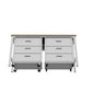 Manhattan Comfort 3-Piece Fortress Mobile Space-Saving Steel Garage Cabinet & Worktable 6.0 In White