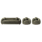 Manhattan Comfort 3-Piece Olive Green Modern Tribeca Chenille 86" Sofa & 2 Accent Chairs