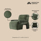 Manhattan Comfort 3-Piece Olive Green Modern Verandah Chenille 112" Sofa & 2 Accent Chairs