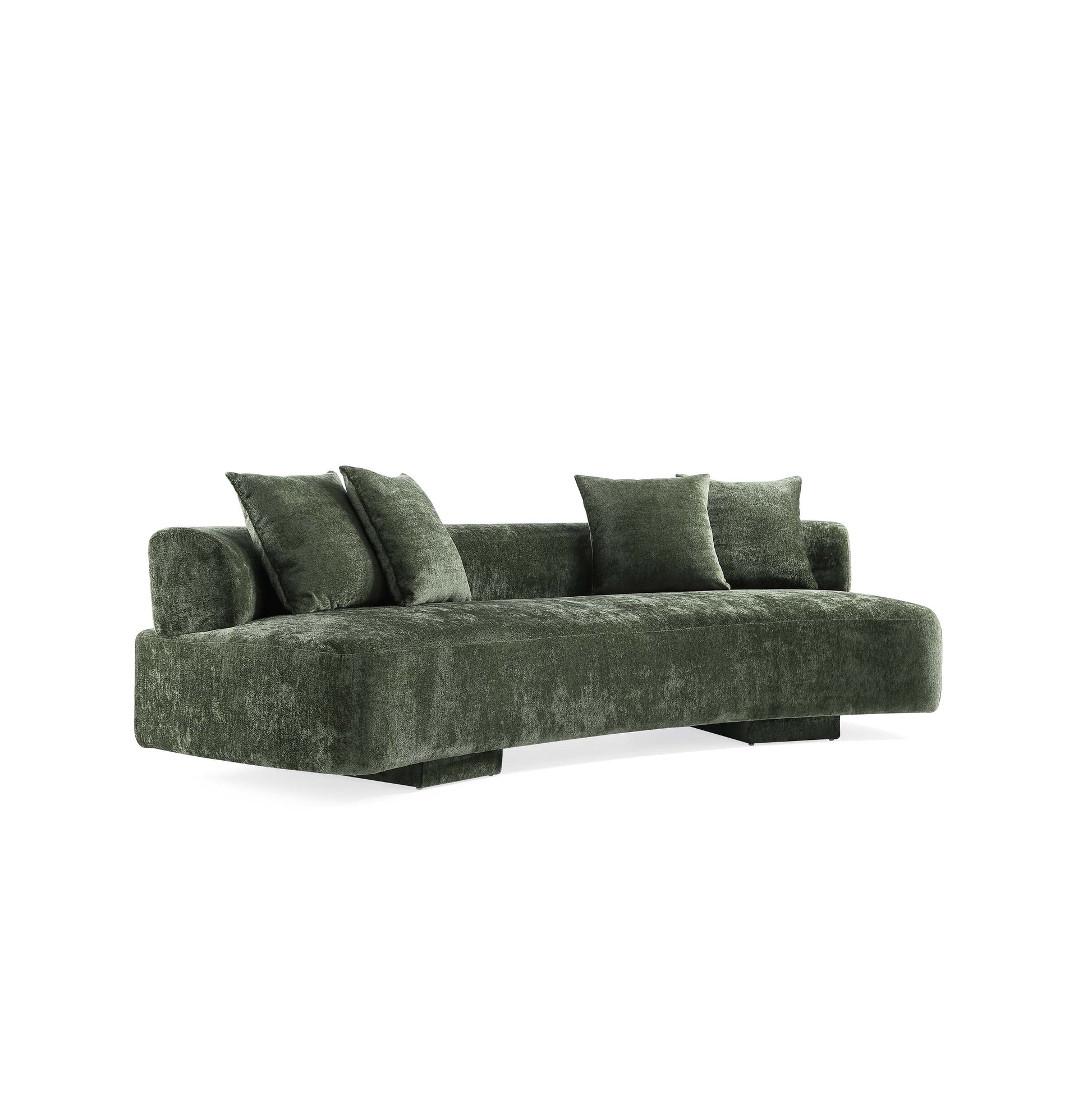 Manhattan Comfort 3-Piece Olive Green Modern Verandah Chenille 112" Sofa & 2 Accent Chairs