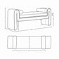 Manhattan Comfort 59" Black Modern Concord Chenille Bench