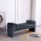 Manhattan Comfort 59" Black Modern Concord Chenille Bench