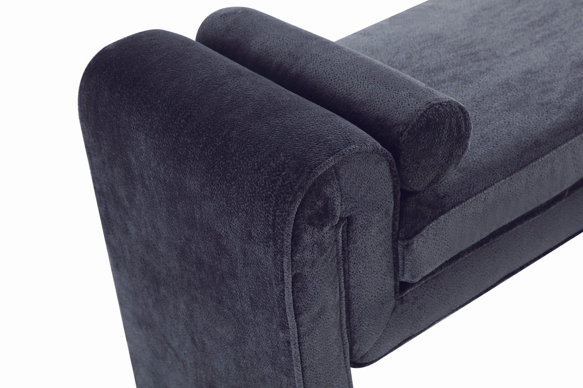 Manhattan Comfort 59" Black Modern Concord Chenille Bench