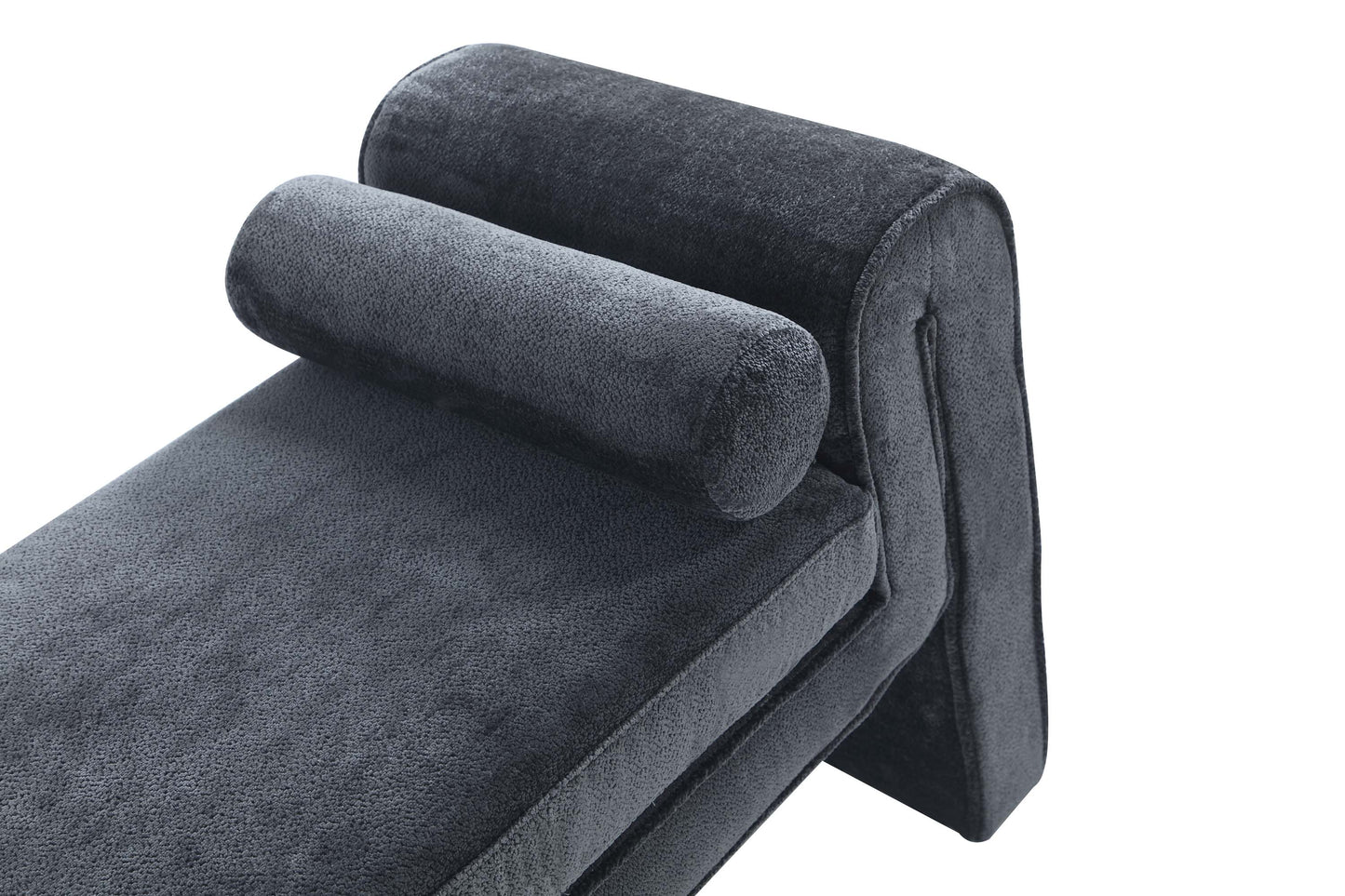 Manhattan Comfort 59" Black Modern Concord Chenille Bench