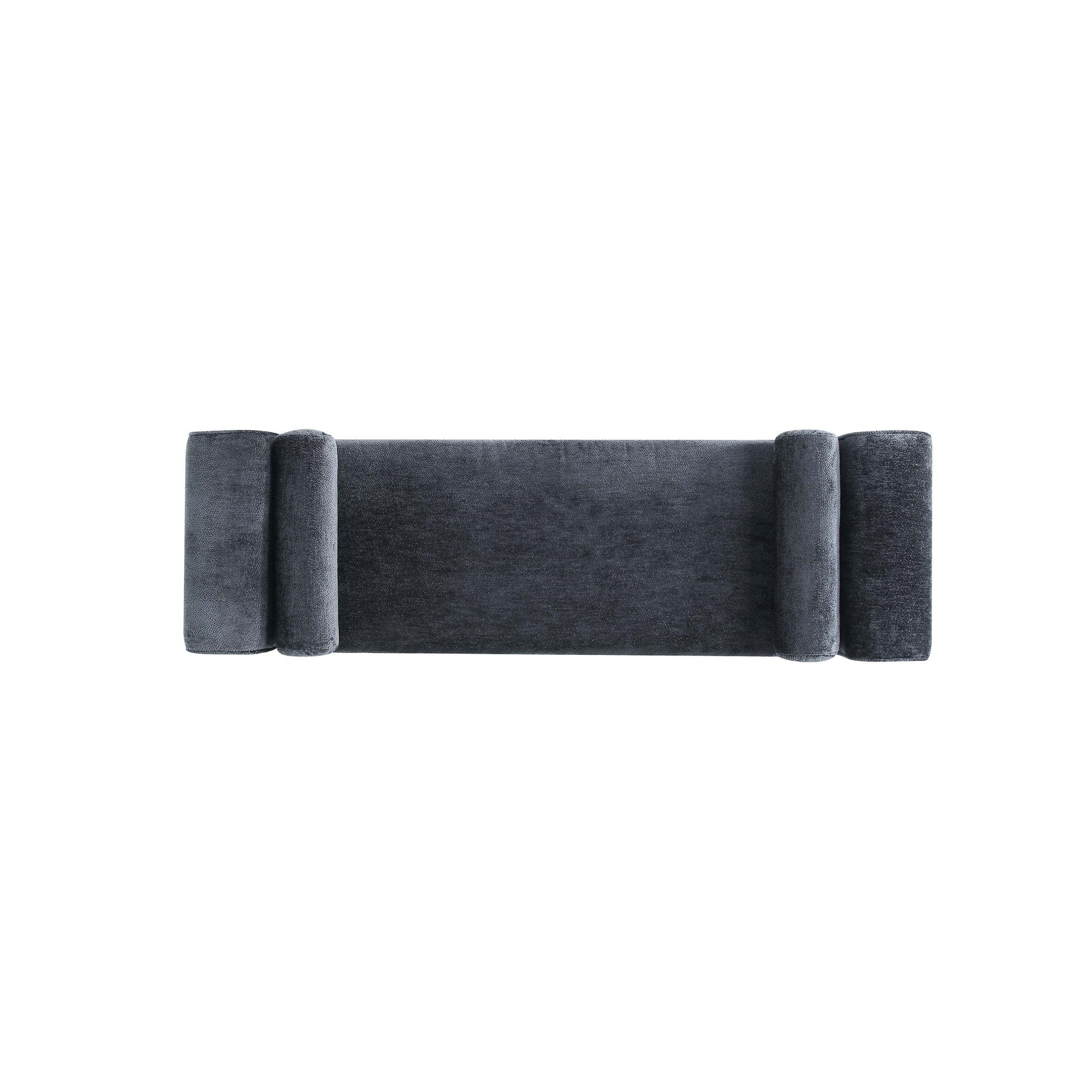 Manhattan Comfort 59" Black Modern Concord Chenille Bench