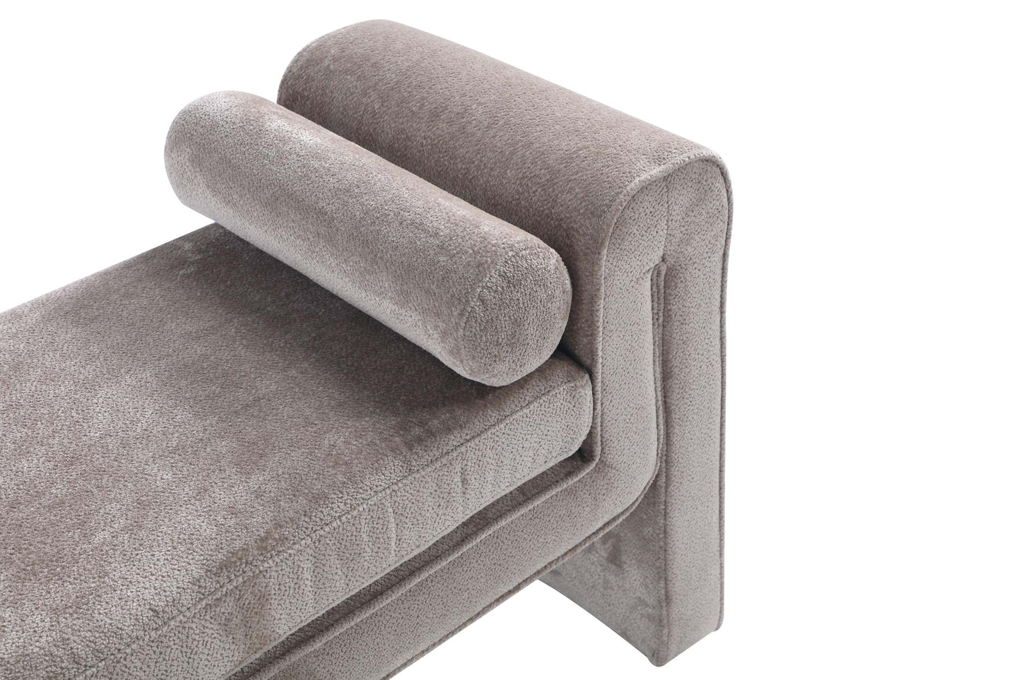 Manhattan Comfort 59" Gray Modern Concord Chenille Bench