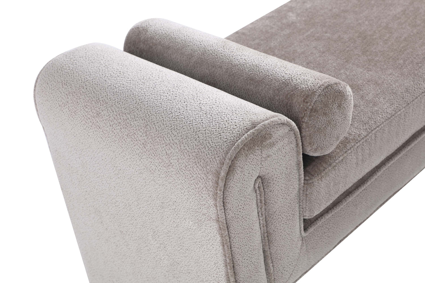 Manhattan Comfort 59" Gray Modern Concord Chenille Bench