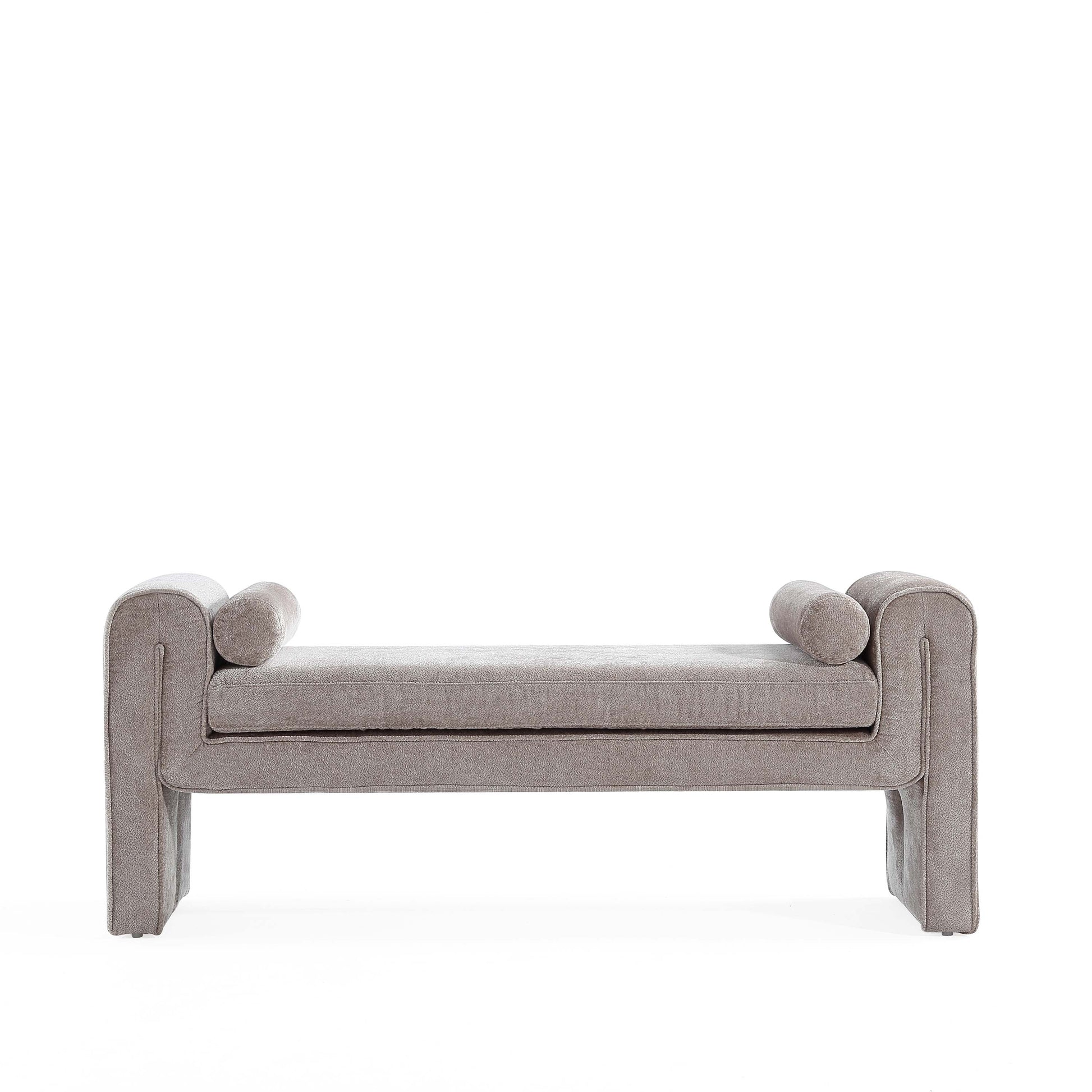 Manhattan Comfort 59" Gray Modern Concord Chenille Bench