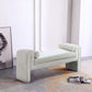 Manhattan Comfort 59" Ivory Modern Concord Chenille Bench