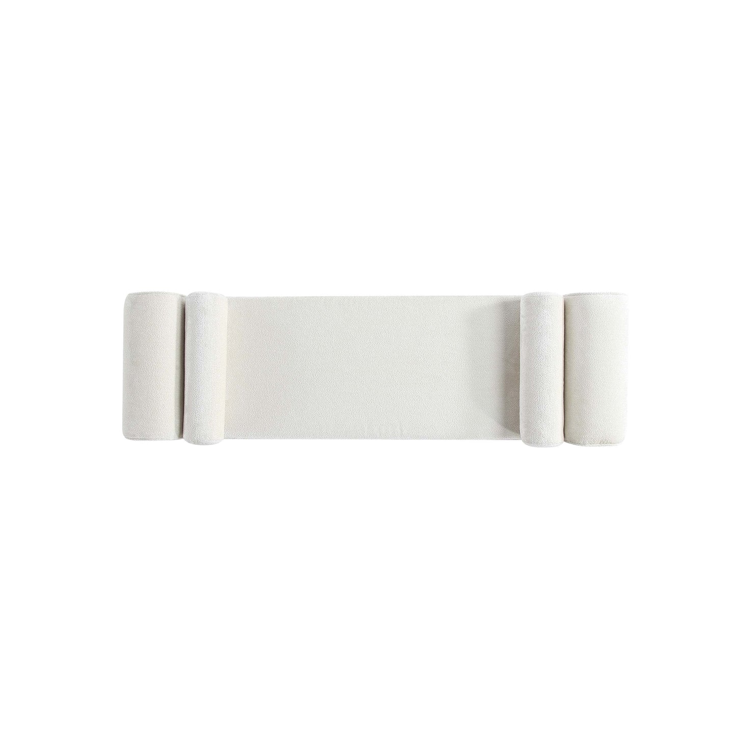 Manhattan Comfort 59" Ivory Modern Concord Chenille Bench