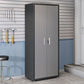 Manhattan Comfort 6-Piece Fortress Textured Garage Set With Cabinets, Wall Units & Table In Gray