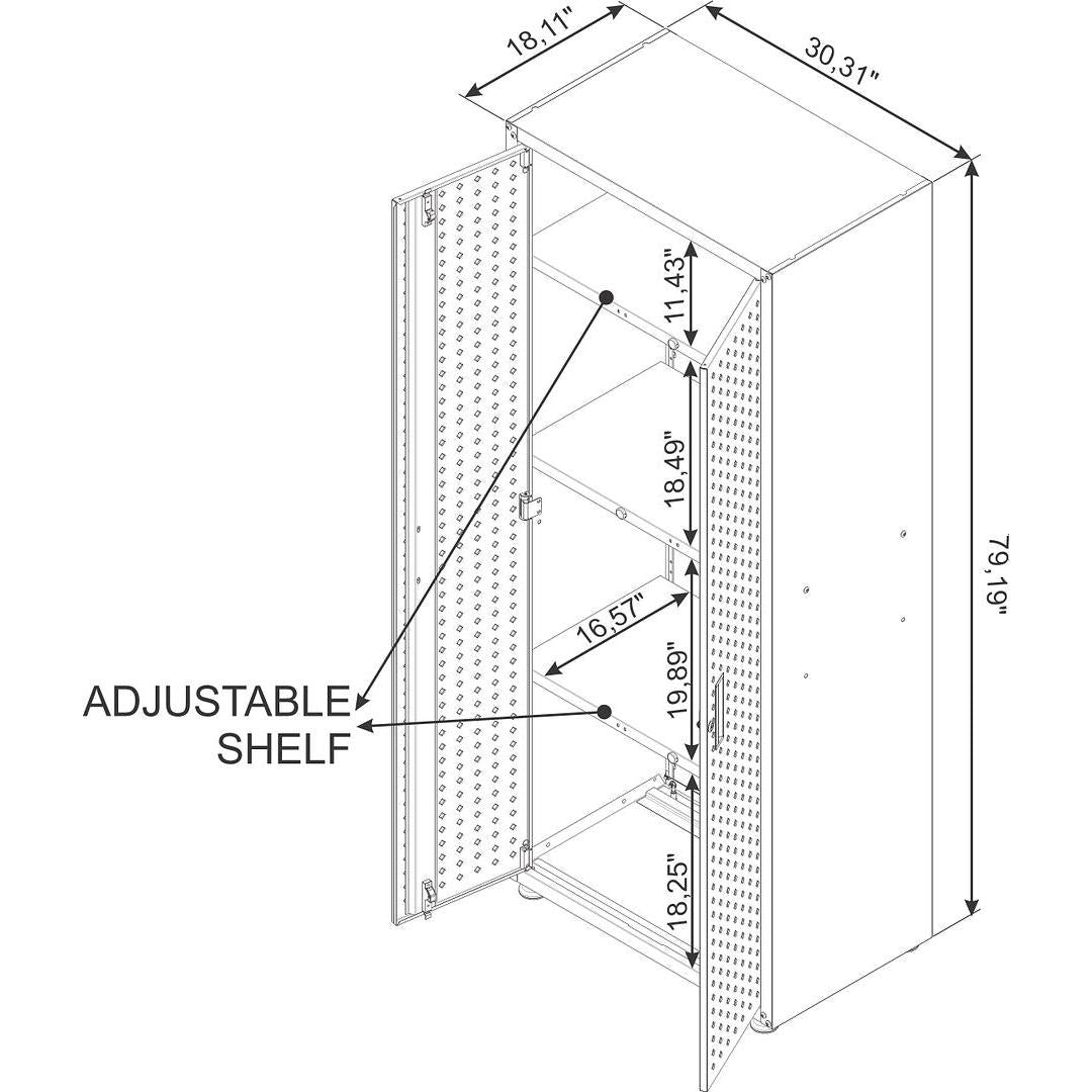 Manhattan Comfort 6-Piece Fortress Textured Garage Storage Set In Charcoal Gray