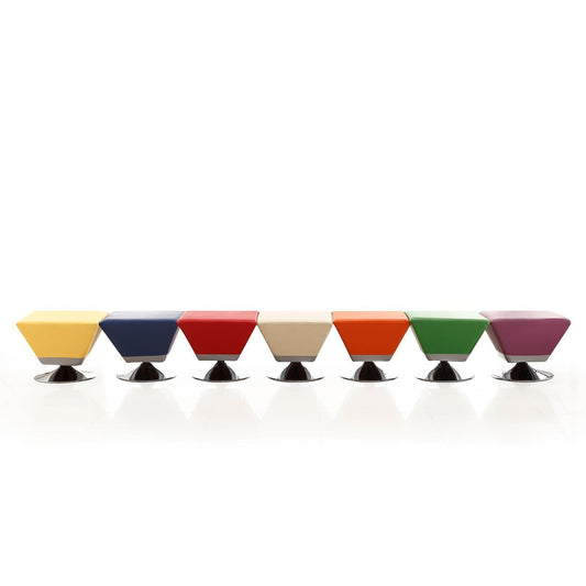 Manhattan Comfort 7-Piece Diamond Swivel Ottoman In Multi Colors of Blue, Red, Purple, Green, Orange, Tan, & Yellow