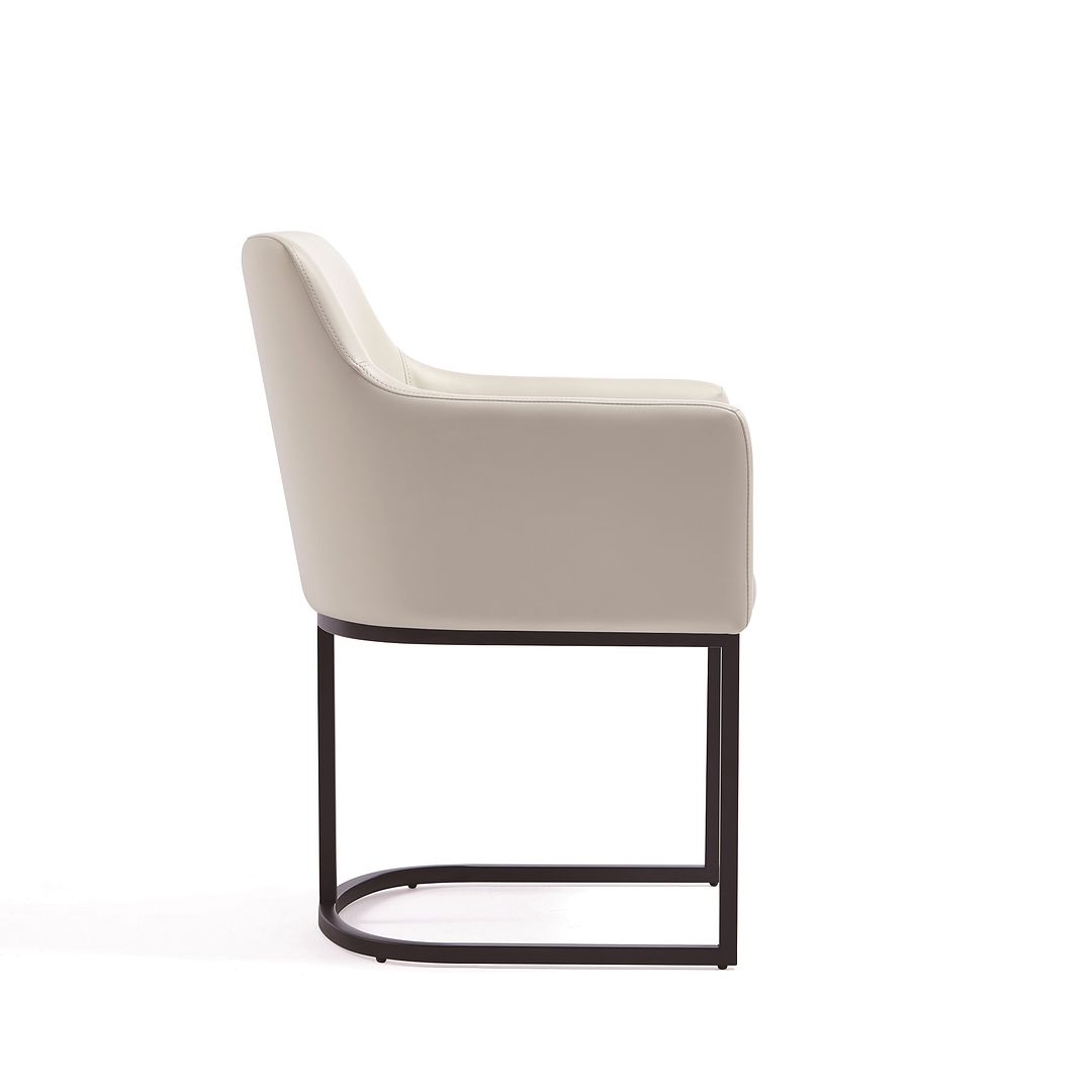 Manhattan Comfort 8-Piece Serena Cream Upholstered Dining Armchair