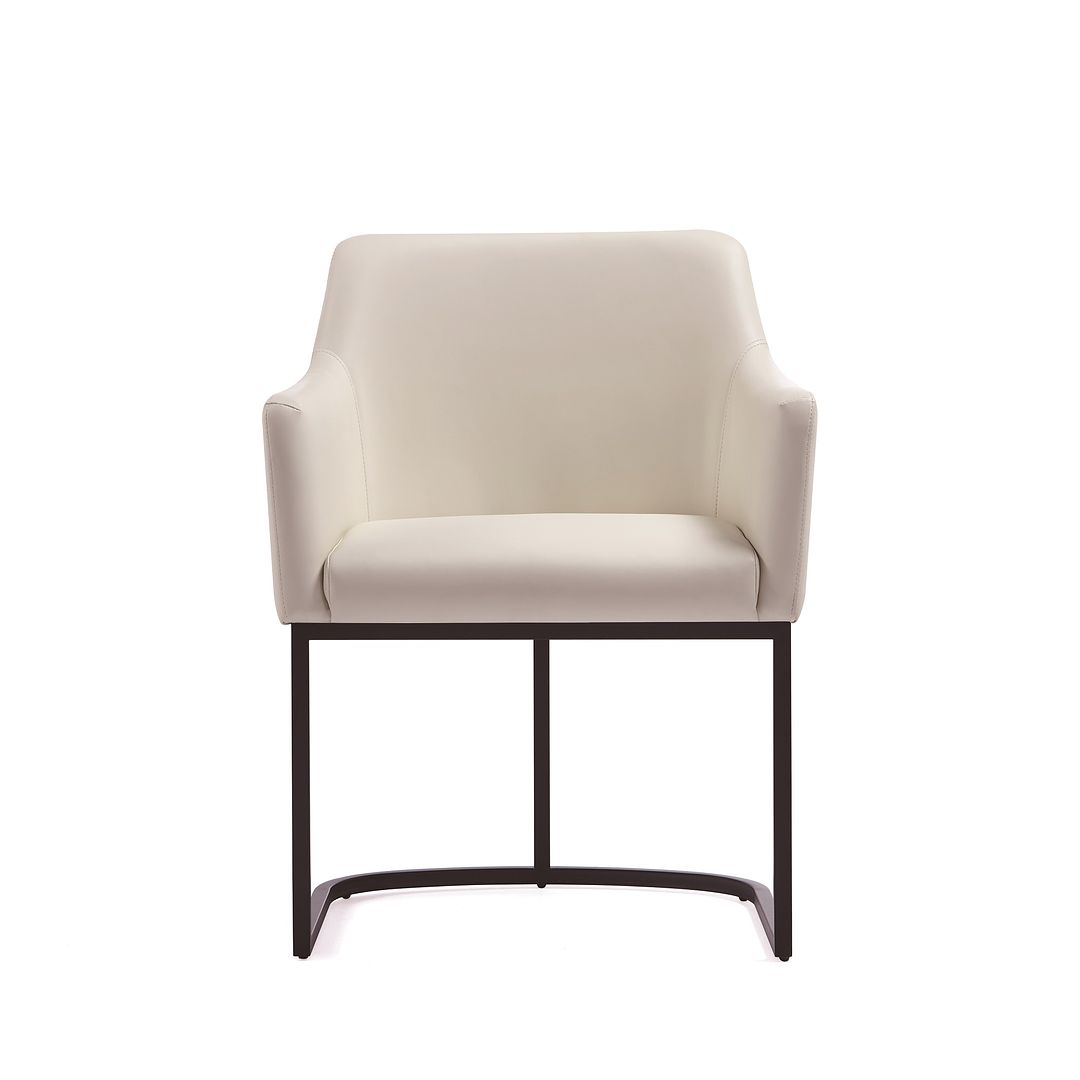 Manhattan Comfort 8-Piece Serena Cream Upholstered Dining Armchair