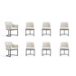 Manhattan Comfort 8-Piece Serena Cream Upholstered Dining Armchair
