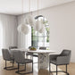 Manhattan Comfort 8-Piece Serena Gray Upholstered Dining Armchair
