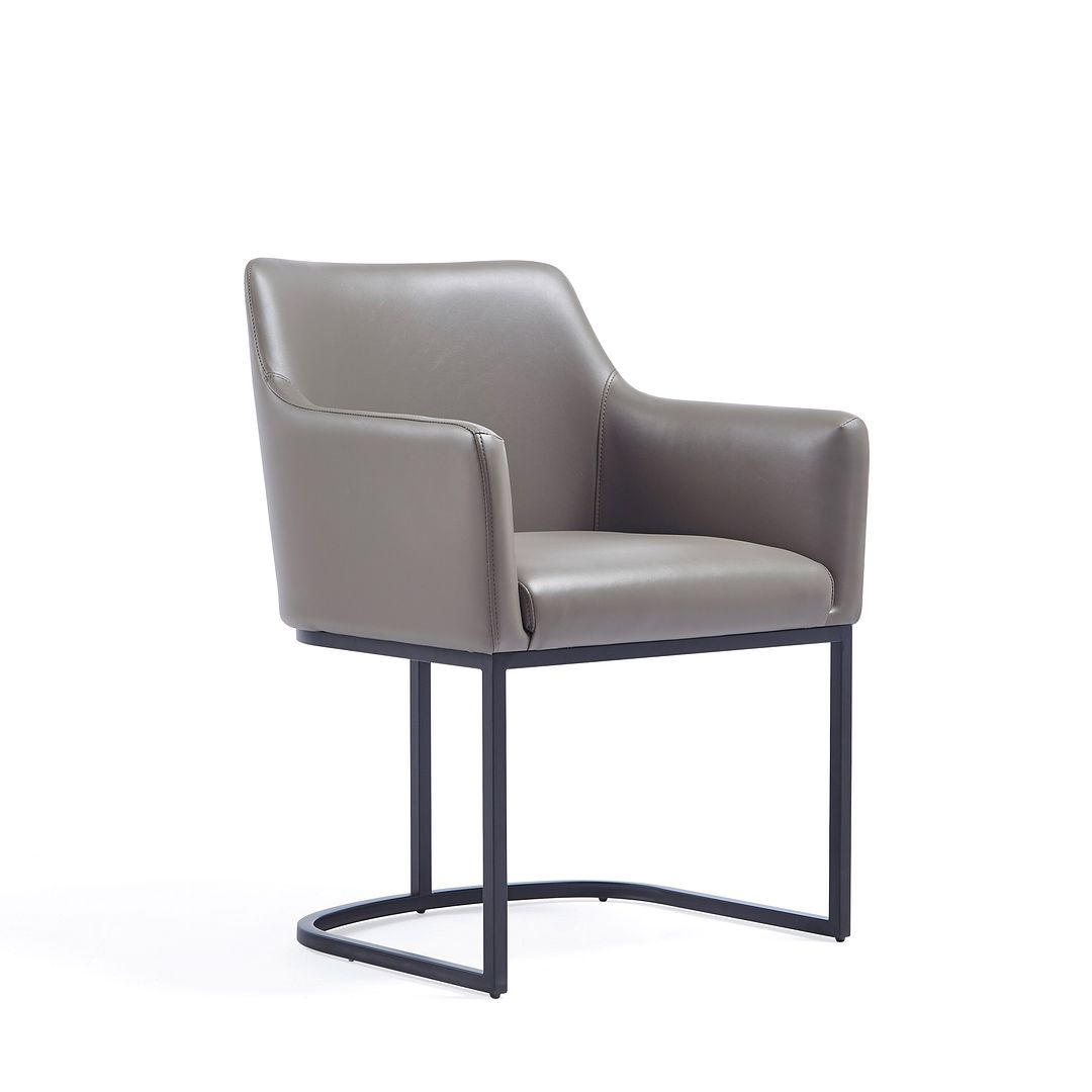 Manhattan Comfort 8-Piece Serena Gray Upholstered Dining Armchair
