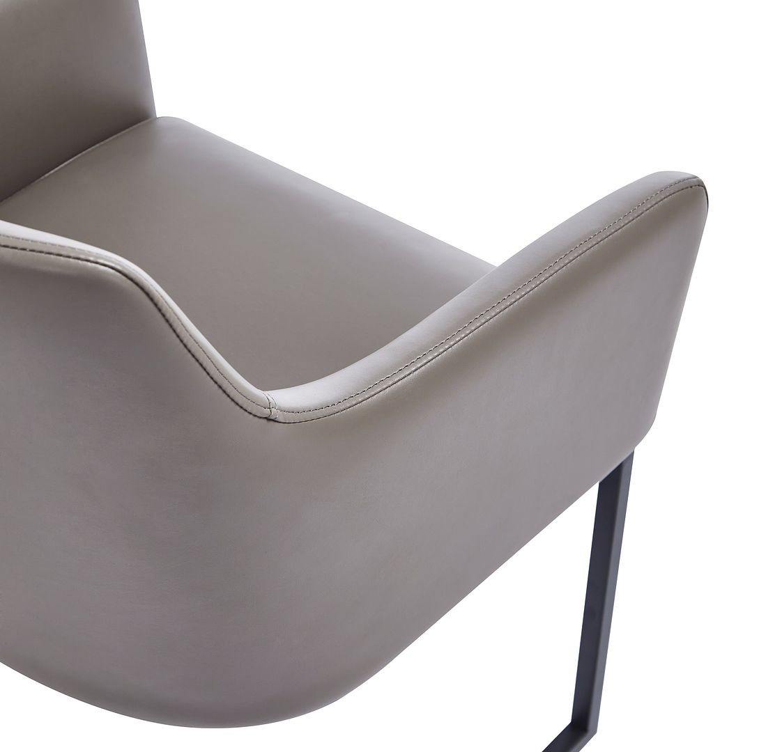 Manhattan Comfort 8-Piece Serena Gray Upholstered Dining Armchair