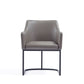 Manhattan Comfort 8-Piece Serena Gray Upholstered Dining Armchair
