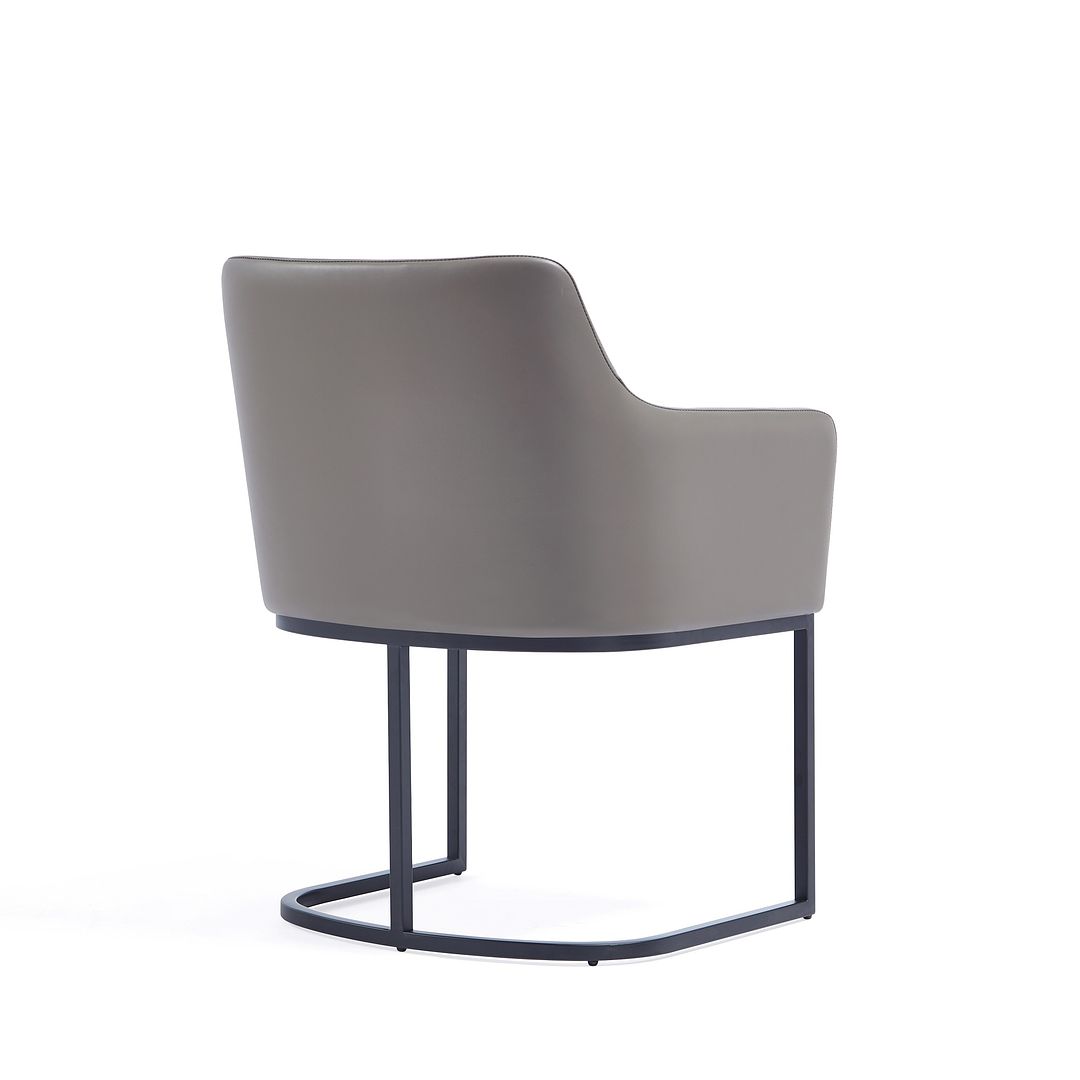 Manhattan Comfort 8-Piece Serena Gray Upholstered Dining Armchair