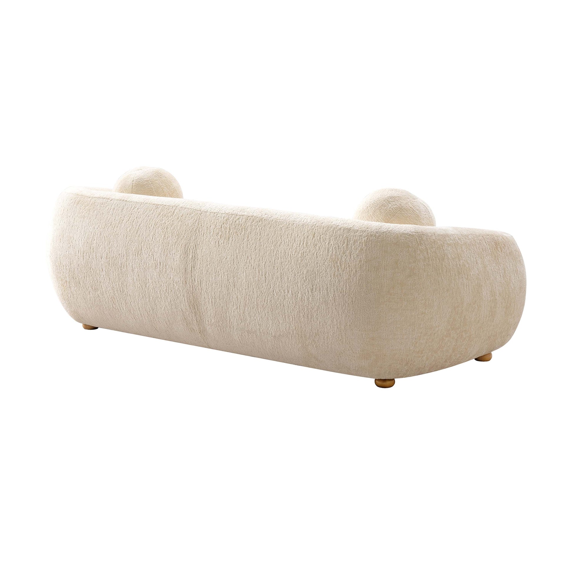Manhattan Comfort 86" Cream Modern Tribeca Chenille Accent Sofa