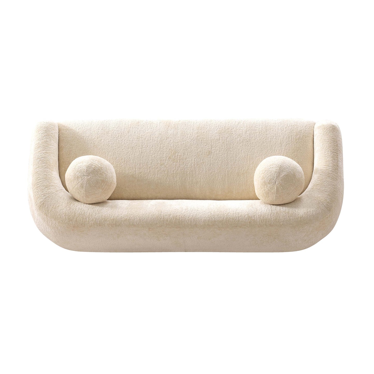 Manhattan Comfort 86" Cream Modern Tribeca Chenille Accent Sofa