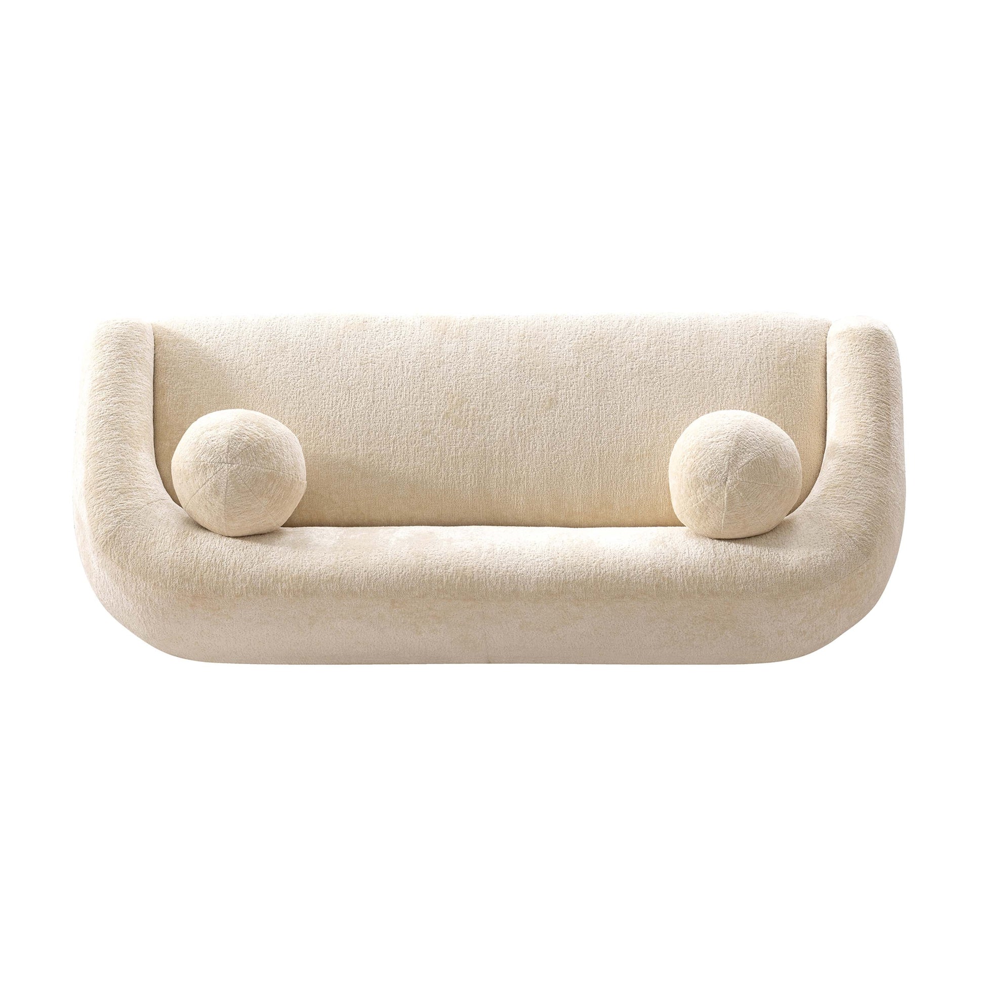 Manhattan Comfort 86" Cream Modern Tribeca Chenille Accent Sofa