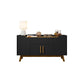 Manhattan Comfort Addie 54" Sideboard With 5 Shelves In Matte Black & Cinnamon