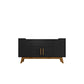 Manhattan Comfort Addie 54" Sideboard With 5 Shelves In Matte Black & Cinnamon