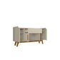 Manhattan Comfort Addie 54" Sideboard With 5 Shelves In Off White & Cinnamon