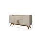Manhattan Comfort Addie 54" Sideboard With 5 Shelves In Off White & Cinnamon