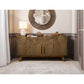 Manhattan Comfort Addie 54" Sideboard With 5 Shelves In Rustic Brown