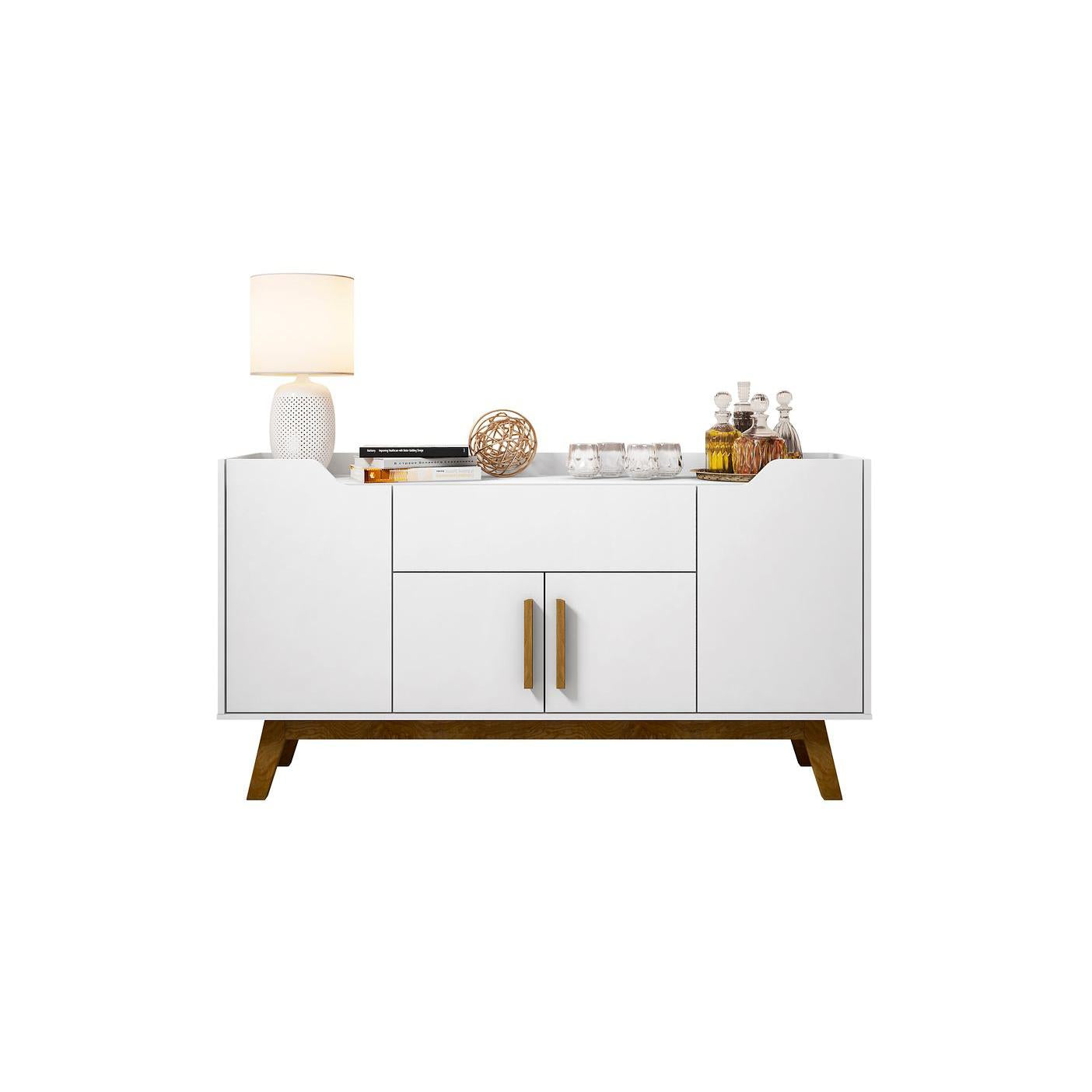 Manhattan Comfort Addie 54" Sideboard With 5 Shelves In White
