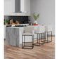 Manhattan Comfort Ambassador 42"H Cream & Black Metal Barstool