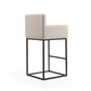 Manhattan Comfort Ambassador 42"H Cream & Black Metal Barstool