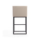 Manhattan Comfort Ambassador 42"H Cream & Black Metal Barstool