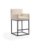 Manhattan Comfort Ambassador 42"H Cream & Black Metal Barstool