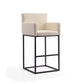 Manhattan Comfort Ambassador 42"H Cream & Black Metal Barstool